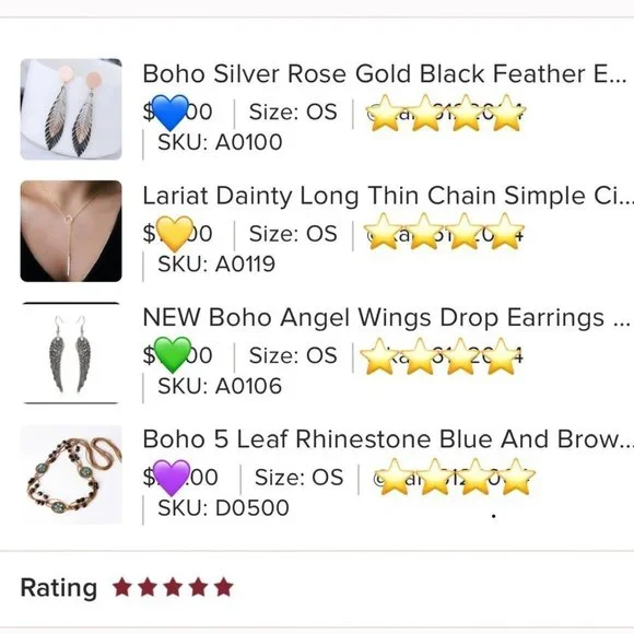 Boho Tri Color Silver Rose Gold Black Feather Leaves Drop Dangle Earrings A0100 - Picture 4 of 13